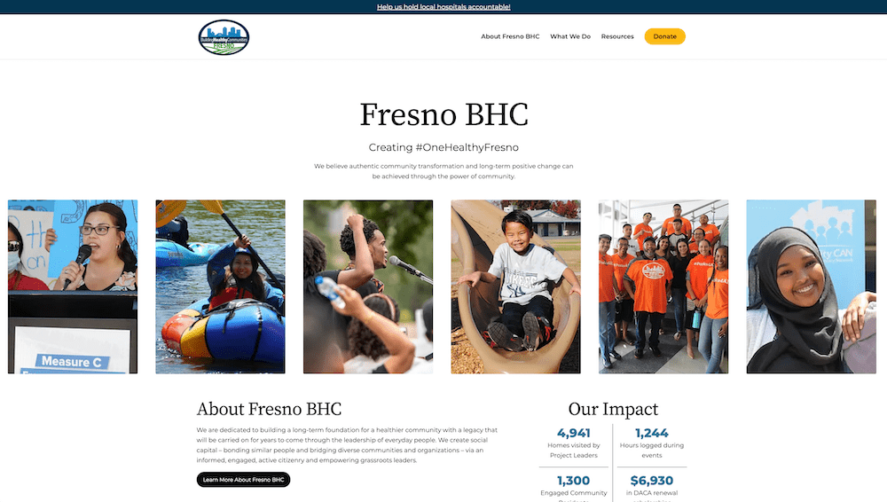 Fresno Building Healthy Communities New Website Preview Image