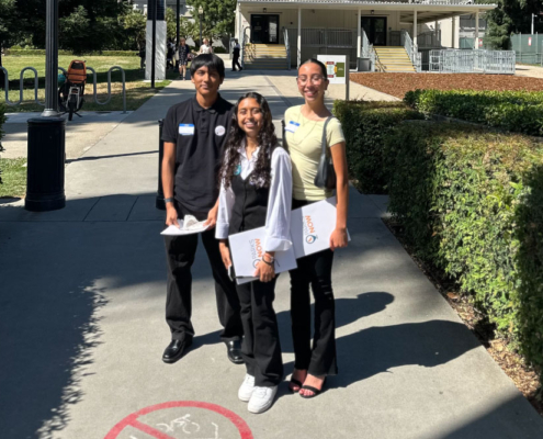 Youth delegates from Fresno pose outside a state government building during their advocacy day in Sacramento.