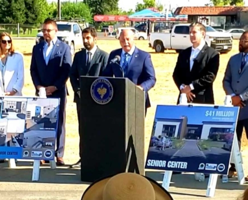 Mayor Jerry Dyer speaking at Fresno Senior Activity Center groundbreaking